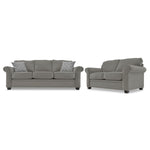 Duffield Sofa and Loveseat Set - Sutton Charcoal