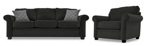 Duffield Ens. Sofa et fauteuil – noir sutton