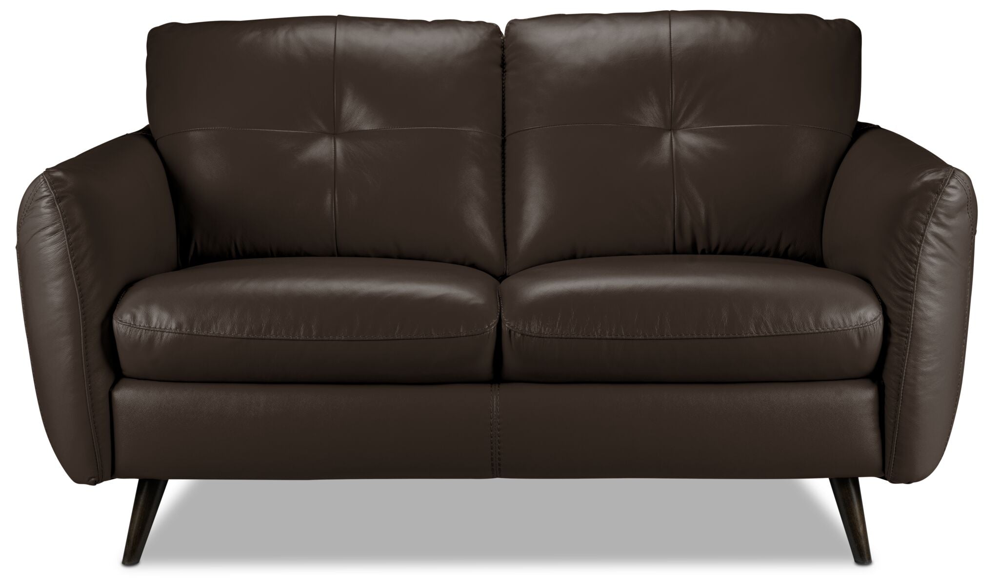 Carlino Leather Loveseat - Chocolate