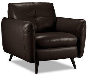 Carlino Fauteuil en cuir – chocolat