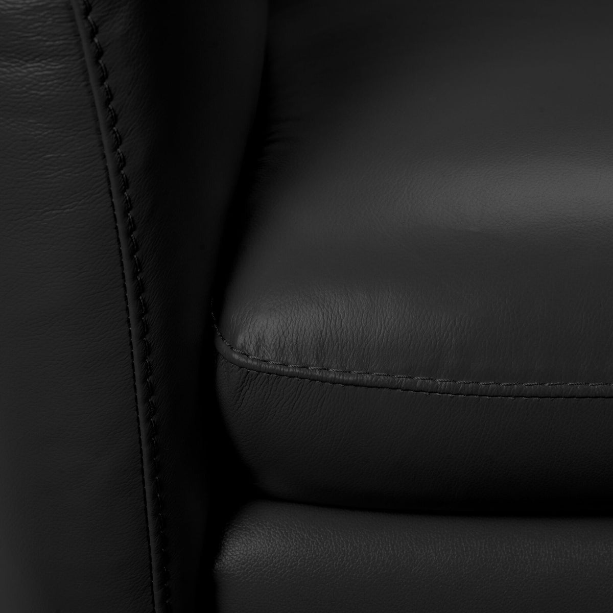 Carlino Leather Sofa - Black
