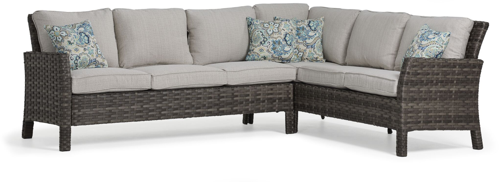 Acadia Outdoor Banquette Sectional - Grey, Beige