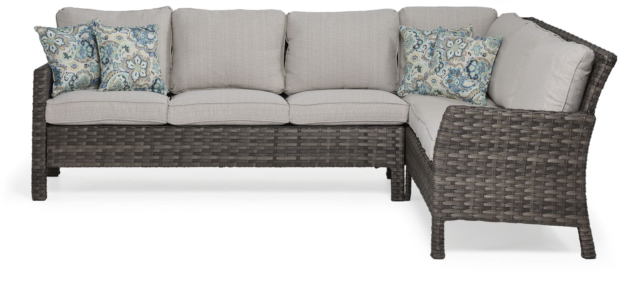 Acadia Outdoor Banquette Sectional - Grey, Beige