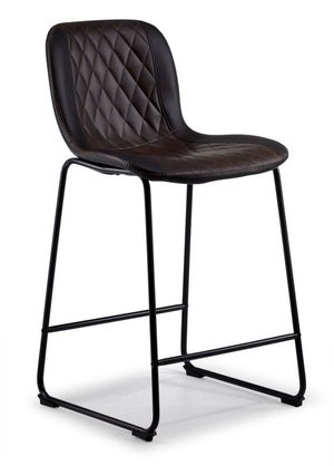 Adrien Tabouret hauteur bistrot rembourré – brun