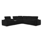 Ajax Leather 6-Piece Dual Power Reclining Sectional - Black