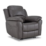 Alba Leather Power Recliner - Grey