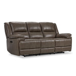 Allie Leather Dual Power Reclining Sofa - Mocha