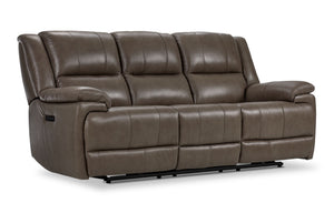Allie Sofa inclinable électrique à double inclinaison en cuir – moka