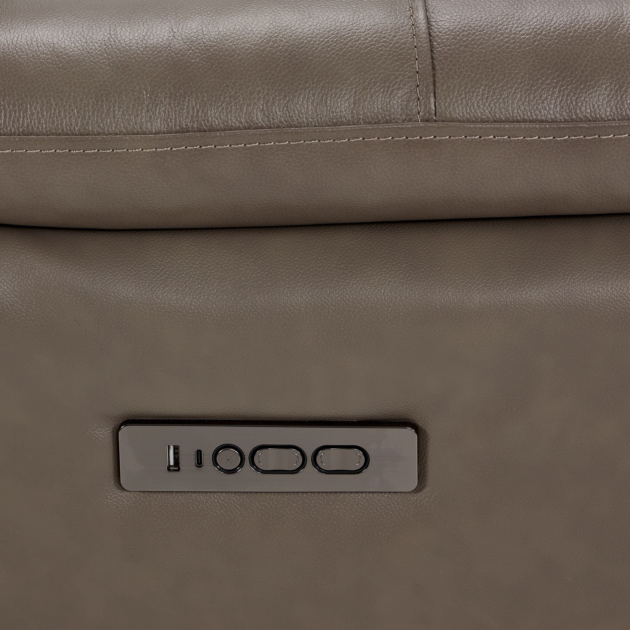 Allie Leather Dual Power Reclining Sofa and Recliner Set - Mocha