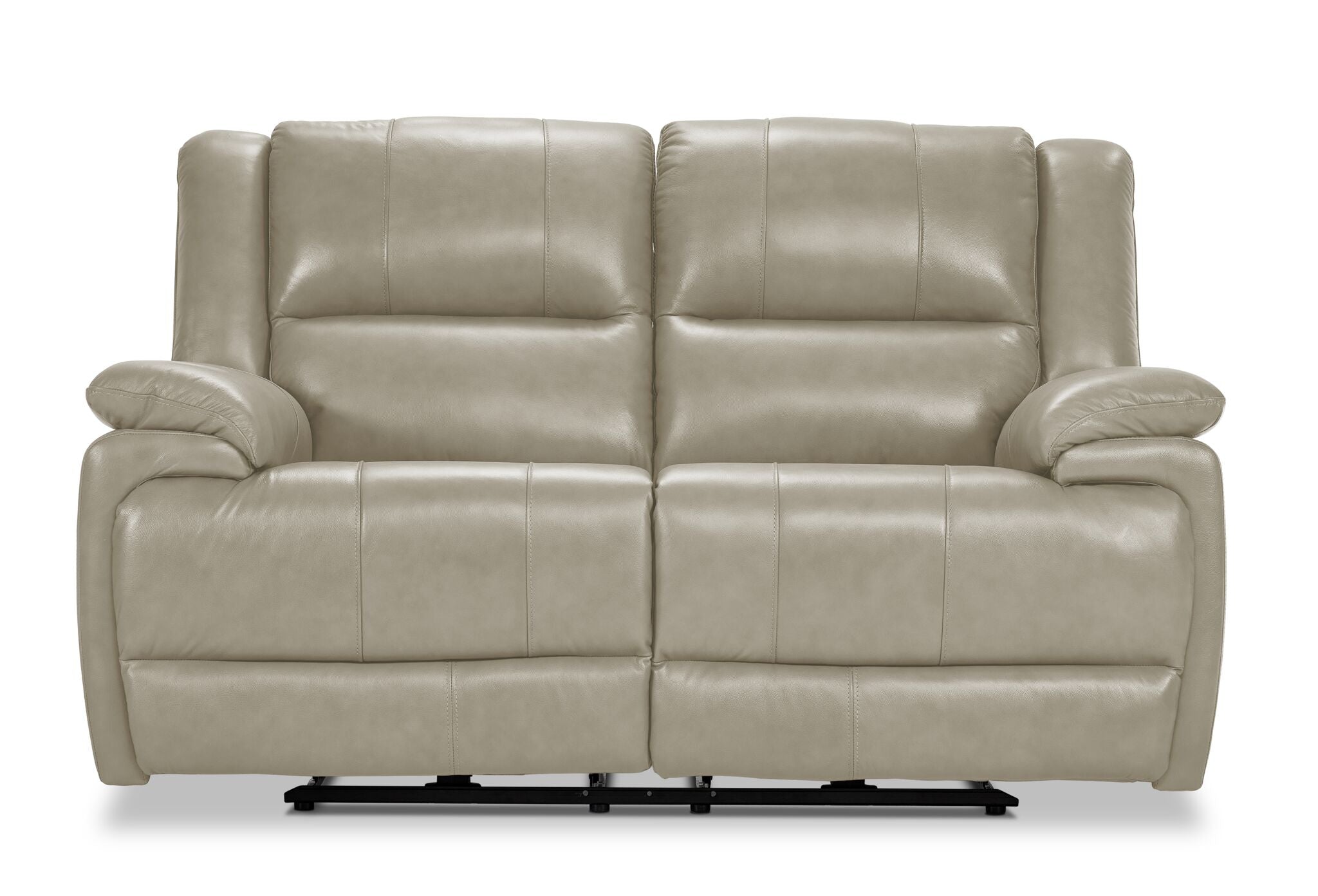 Allie Leather Dual Power Reclining Loveseat - Fog