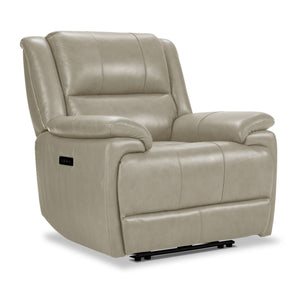Allie Fauteuil inclinable électrique à double inclinaison en cuir – gris argent