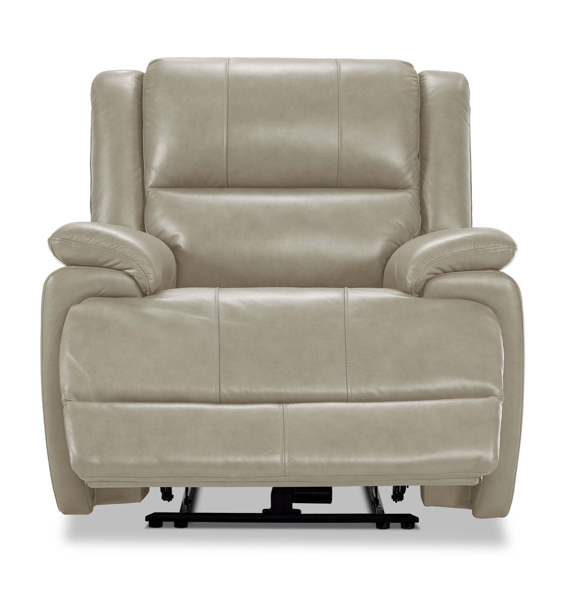 Allie Leather Dual Power Recliner - Fog