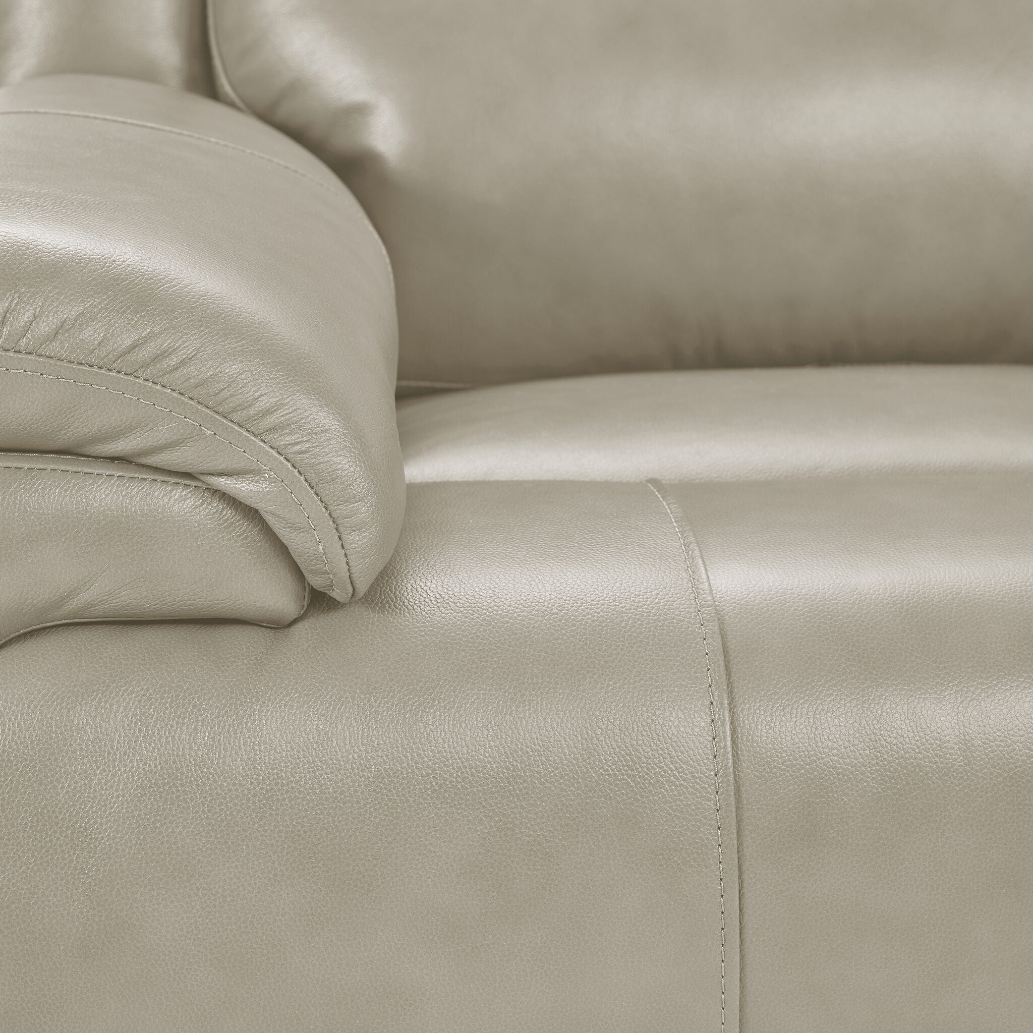 Allie Leather Dual Power Reclining Sofa, Loveseat and Recliner Set - Fog