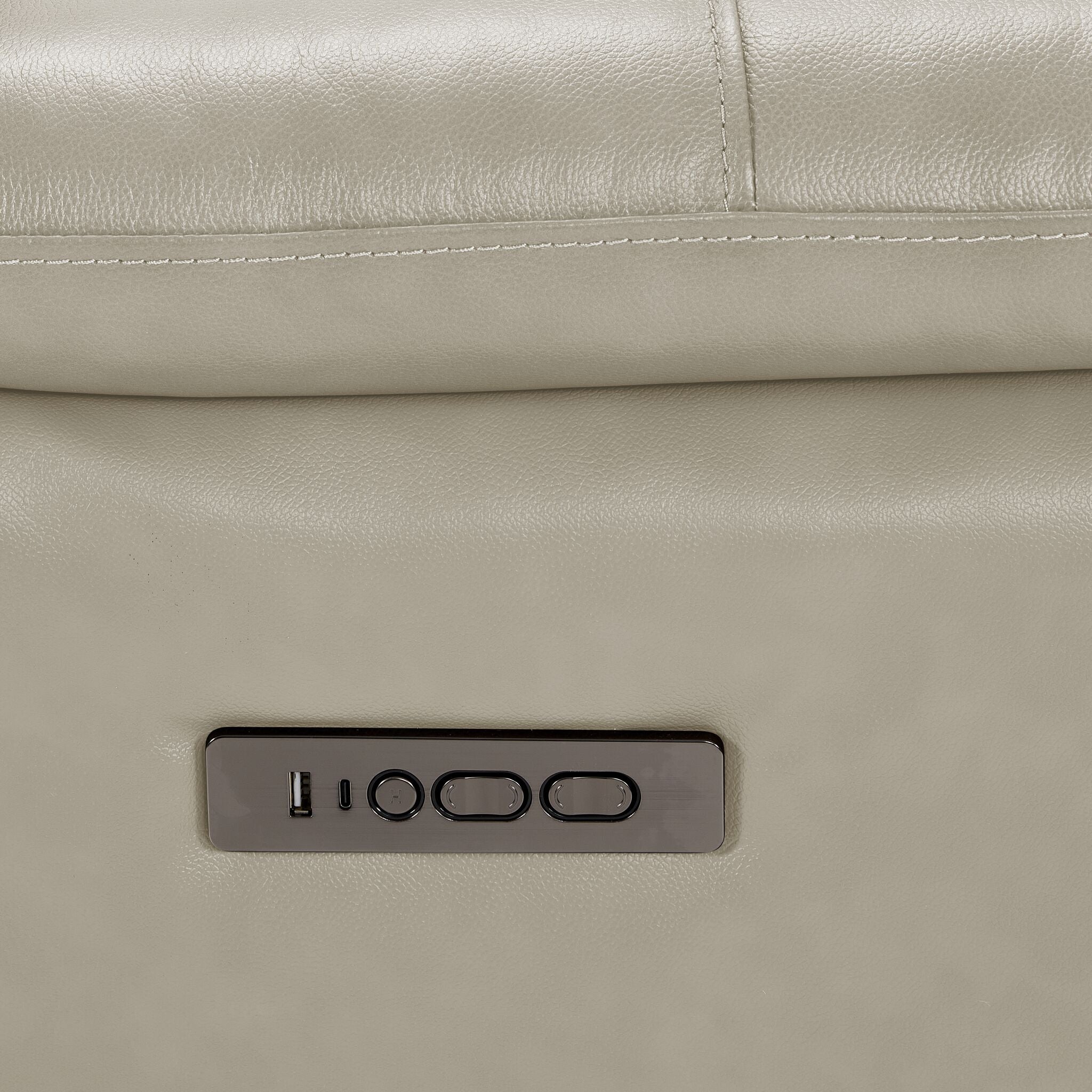 Allie Leather Dual Power Recliner - Fog