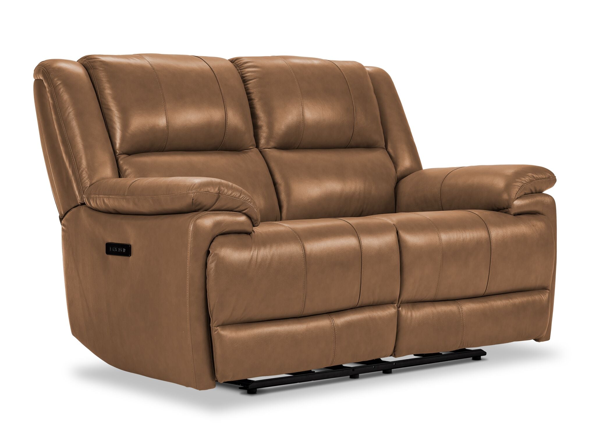 Allie Leather Dual Power Reclining Sofa and Loveseat Set - Canyon