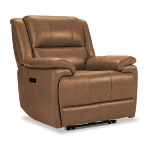 Allie Fauteuil inclinable électrique à double inclinaison en cuir – tan