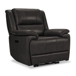 Allie Leather Dual Power Recliner - Granite
