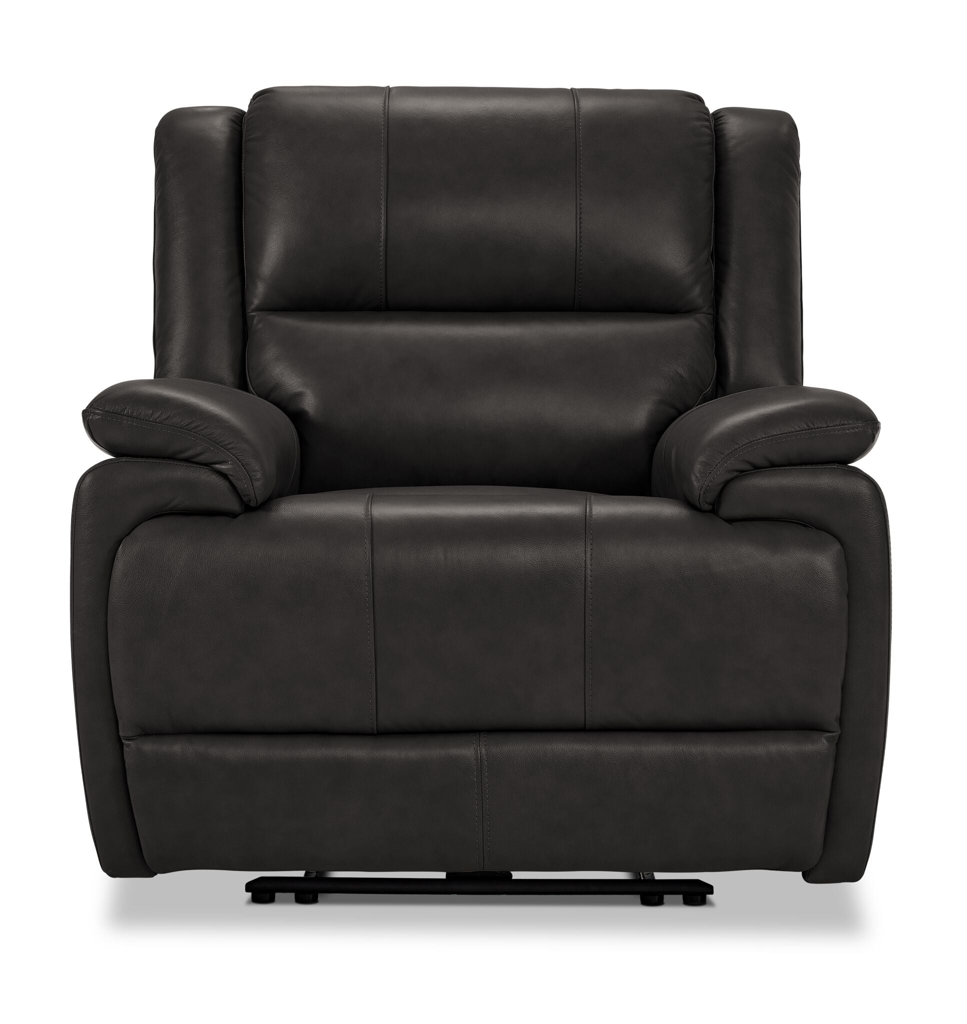 Allie Leather Dual Power Recliner - Granite