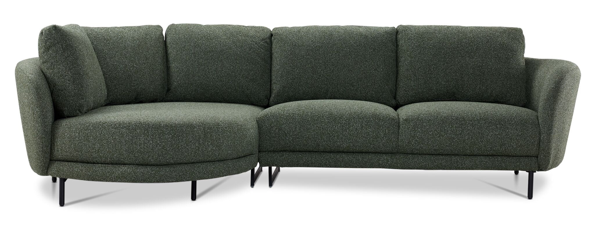 Ariana 2-Piece Sectional with Left Facing Chaise - Green