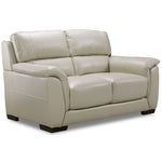 Avalon Leather Loveseat - Oyster Grey Cream