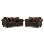 Avery Sofa and Loveseat Set - Chocolate
