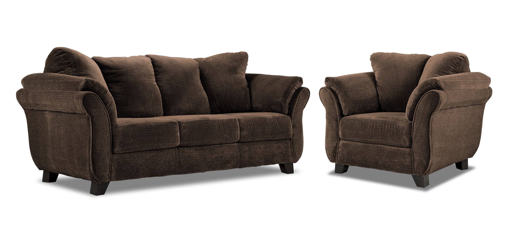 Avery Sofa and Chair Set - Chocolate