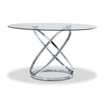 Axis Round Dining Table - Glass and Chrome