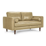 Bari Leather Loveseat - Stone