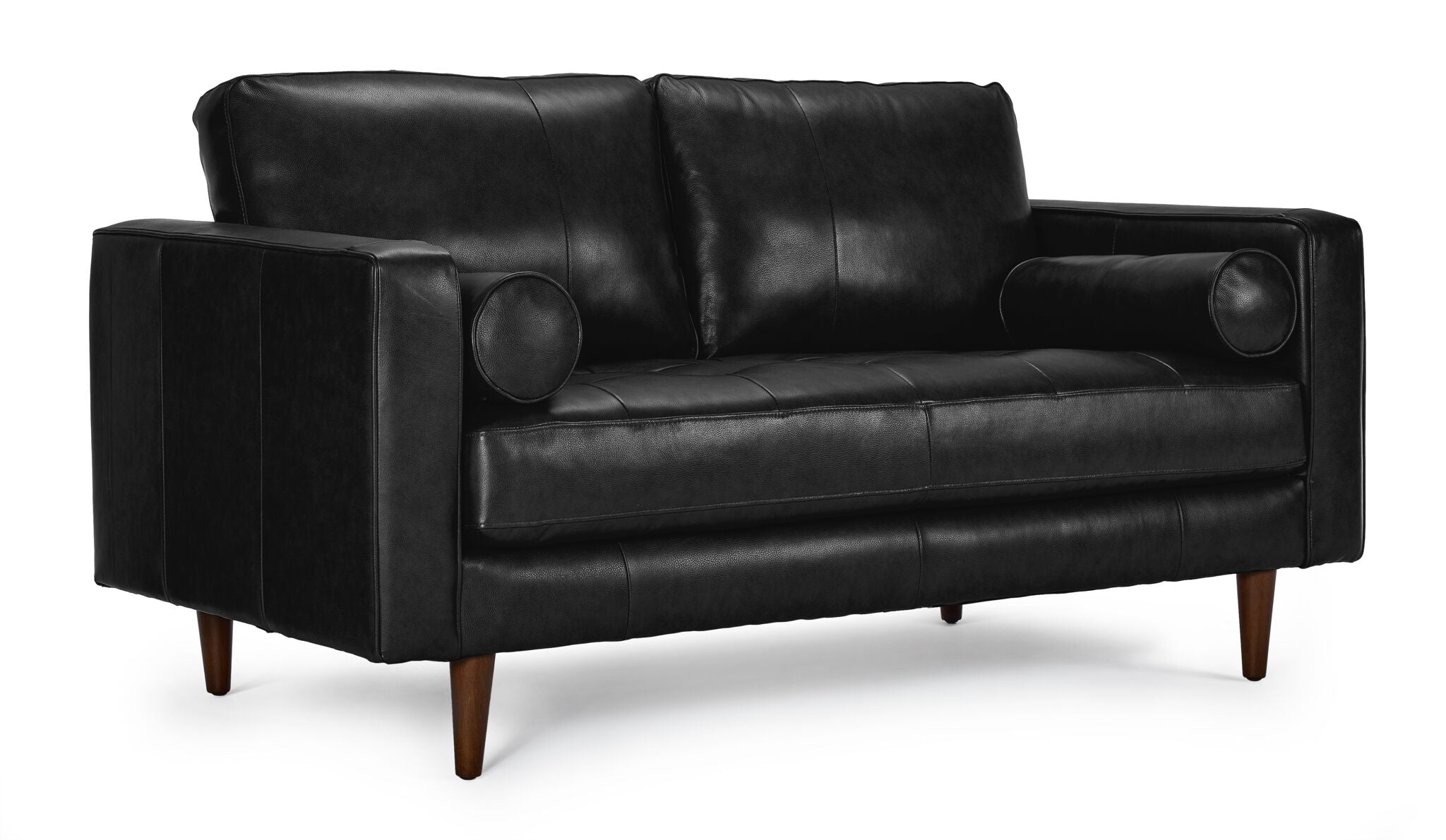 Bari Leather Sofa, Loveseat and Chair Set - Black