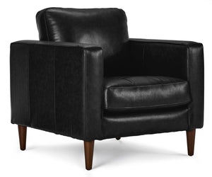 Bari Fauteuil en cuir - noir