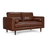 Bari Leather Loveseat - Cobblestone