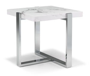 Bellissimo Table de bout 22,75 po - blanc et gris
