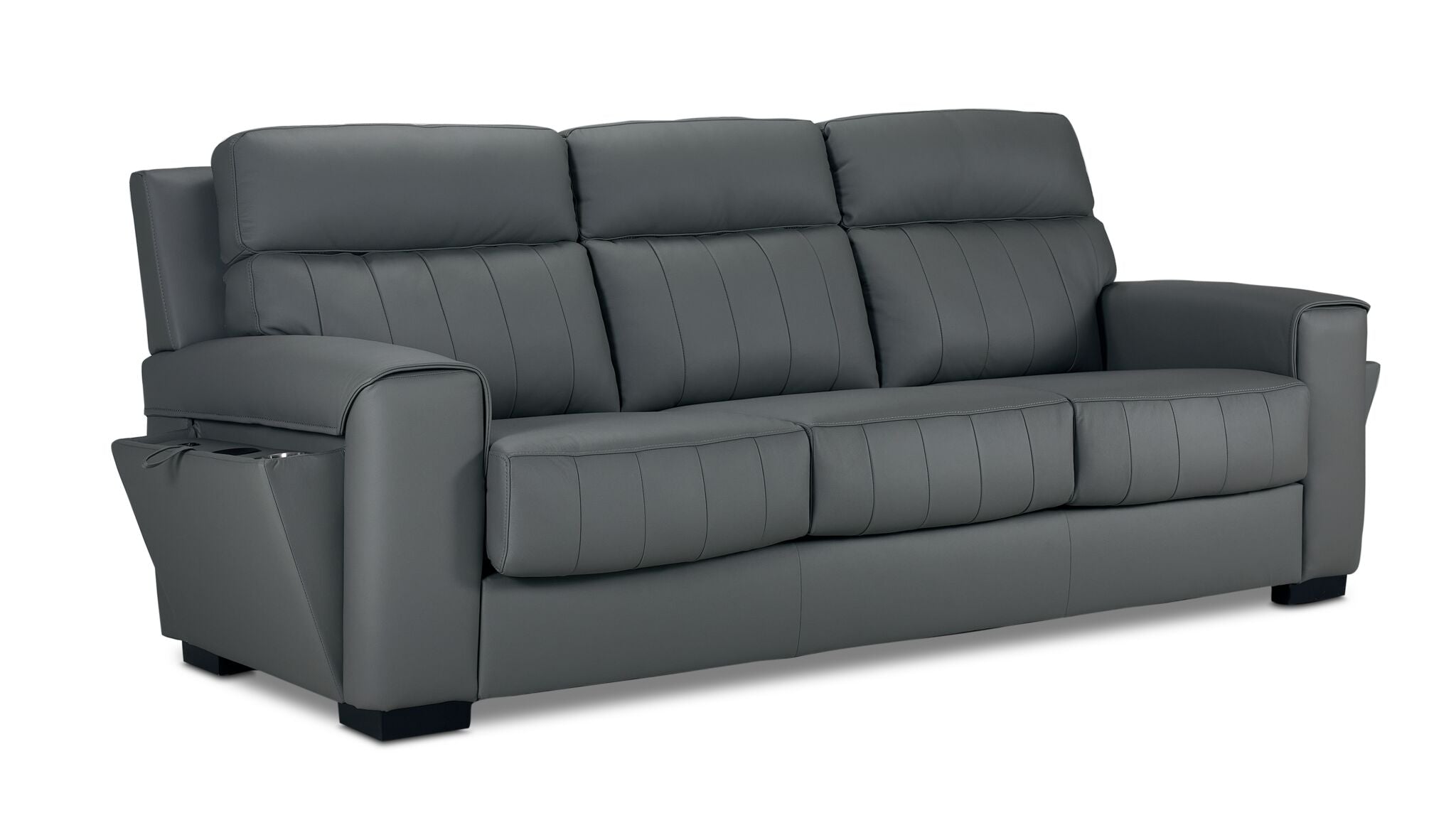 Benevento Leather Sofa - Steel