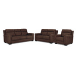 Benevento Leather Sofa, Loveseat and Chair Set - Mocha