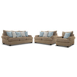 Beverly Sofa, Loveseat and Chair and a Half Set - Hightec Umber