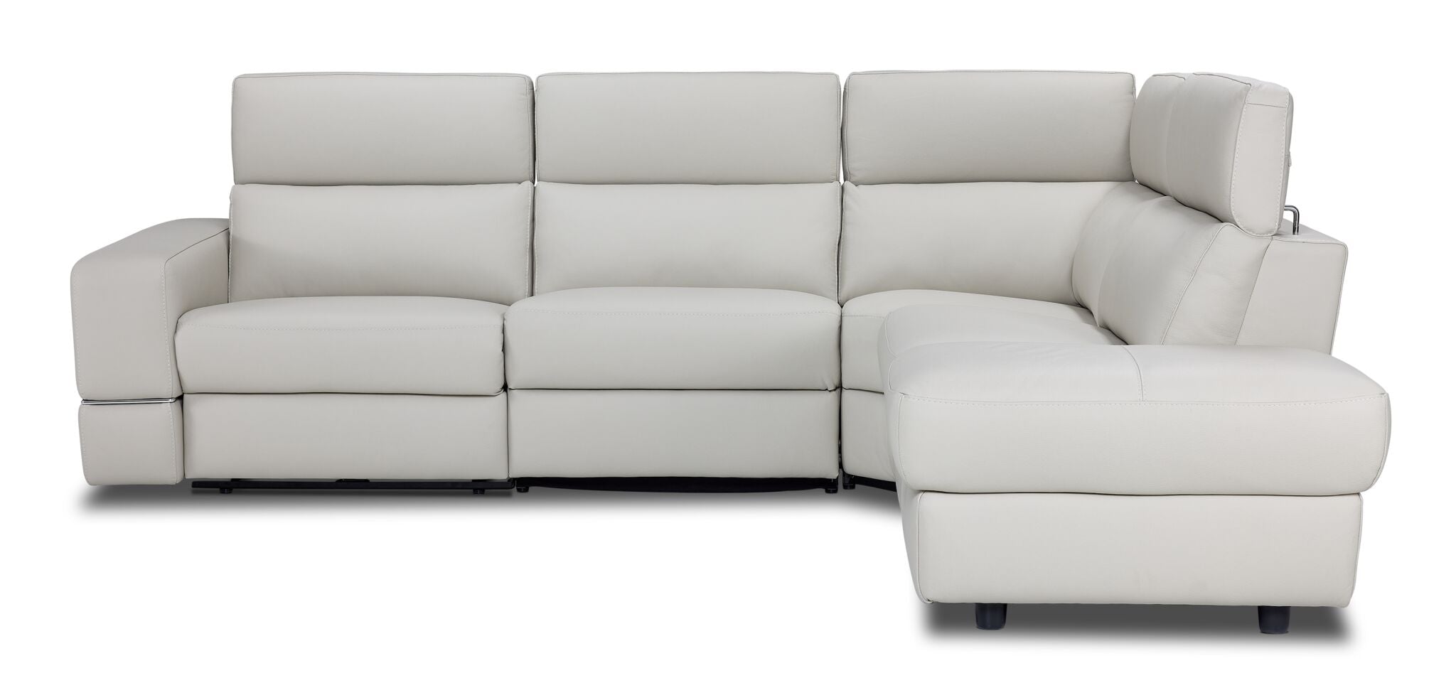 Bianca 3-Piece Power Sectional with Right Facing Chaise - Light Grey