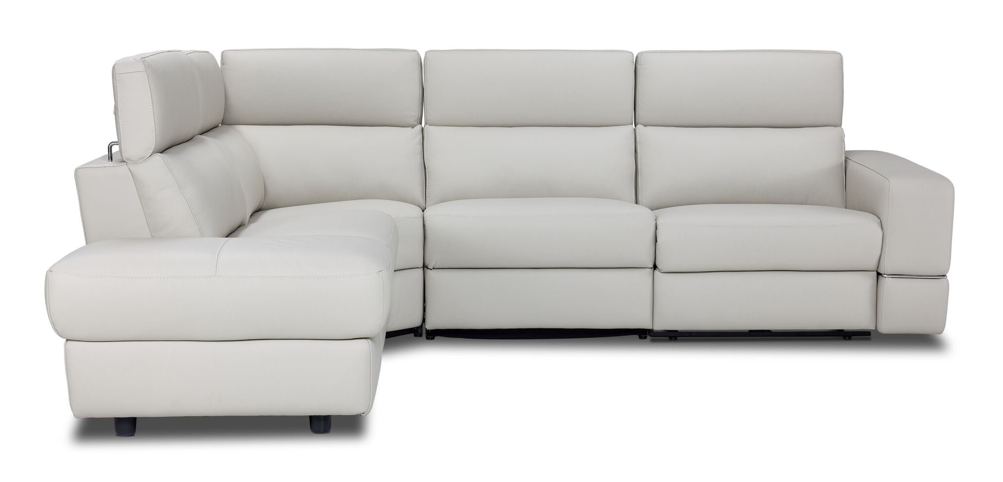 Bianca 3-Piece Power Sectional with Left Facing Chaise - Light Grey