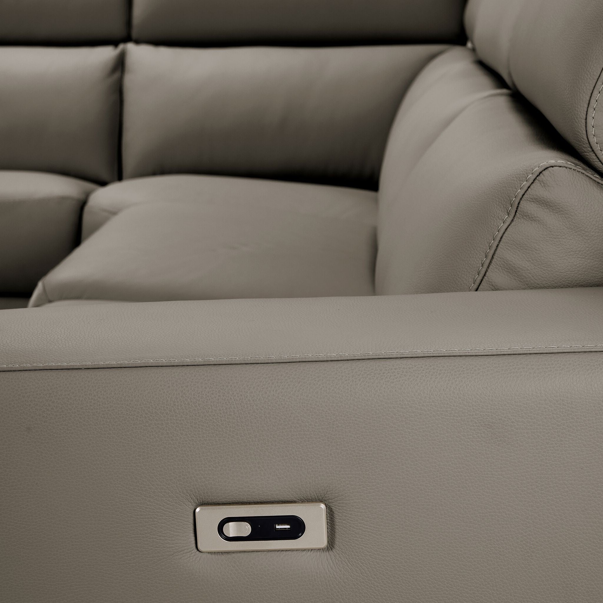 Bianca 3-Piece Power Sectional with Left Facing Chaise - Tan