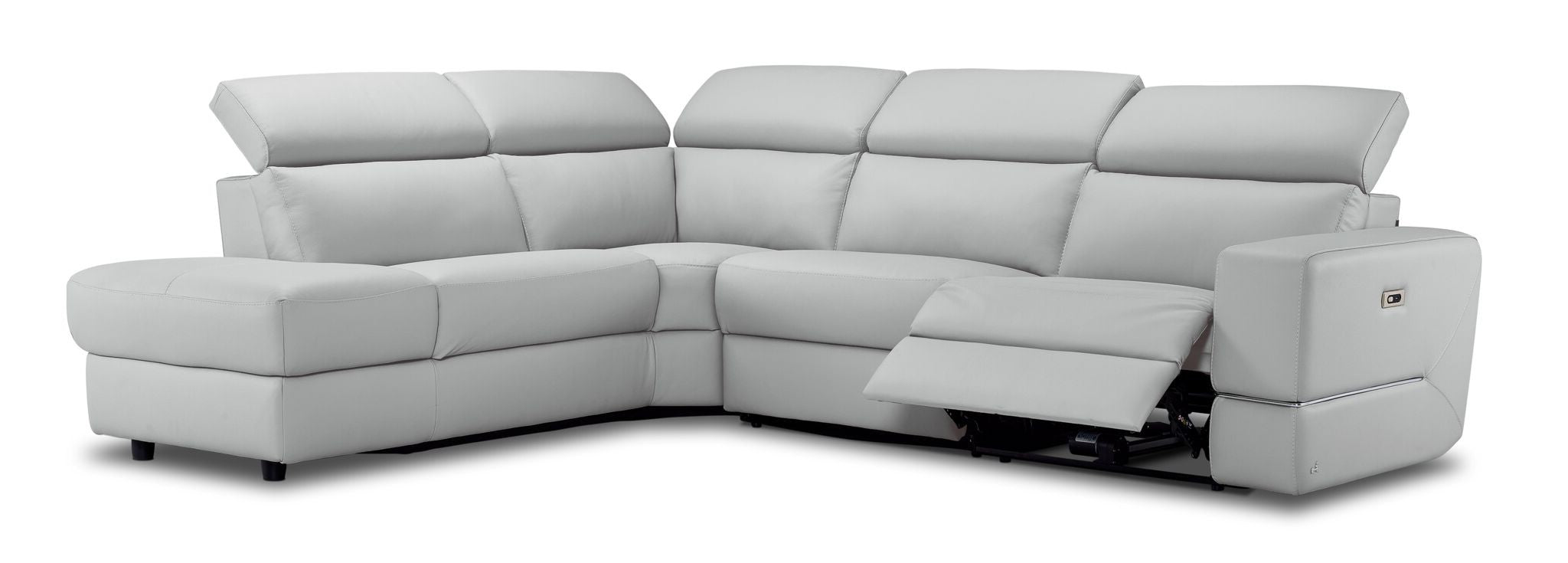 Bianca 3-Piece Power Sectional with Left Facing Chaise - White
