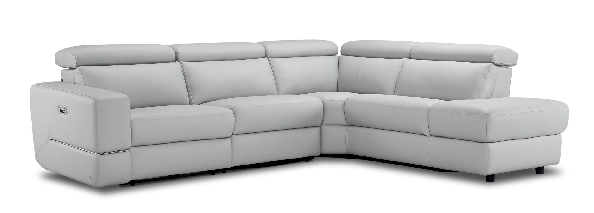 Bianca 3-Piece Power Sectional with Right Facing Chaise - White