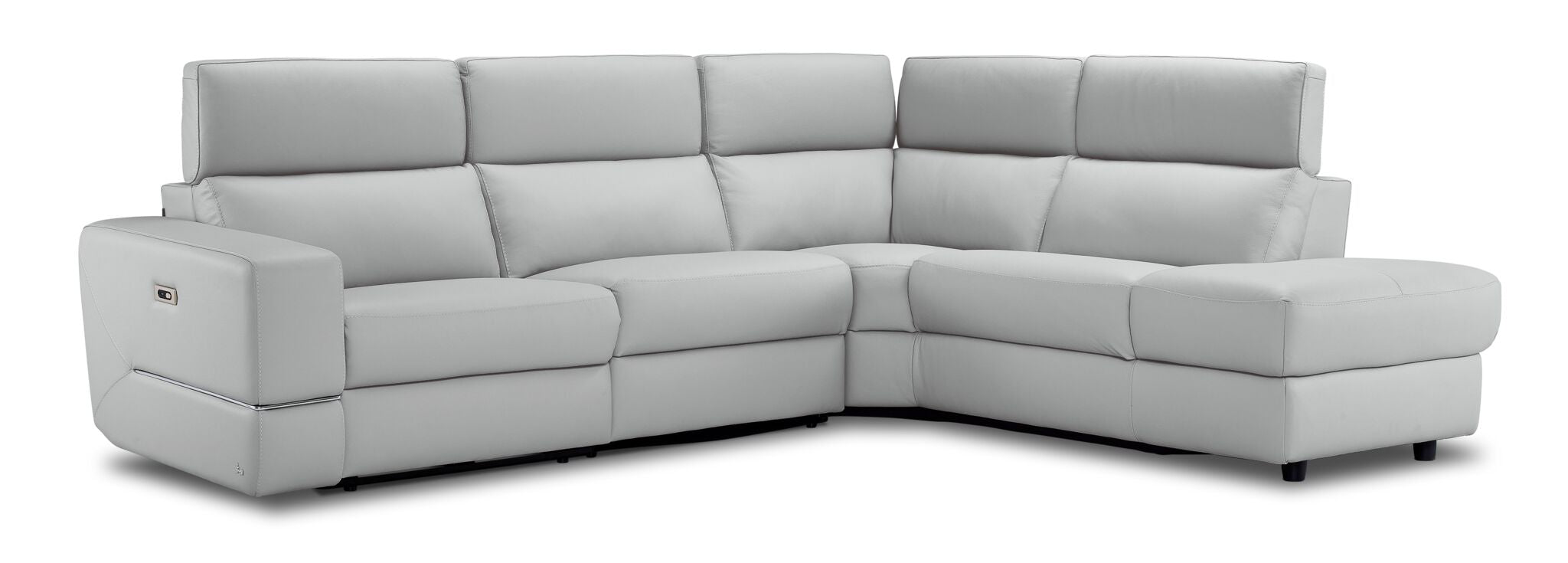 Bianca 3-Piece Power Sectional with Right Facing Chaise - White