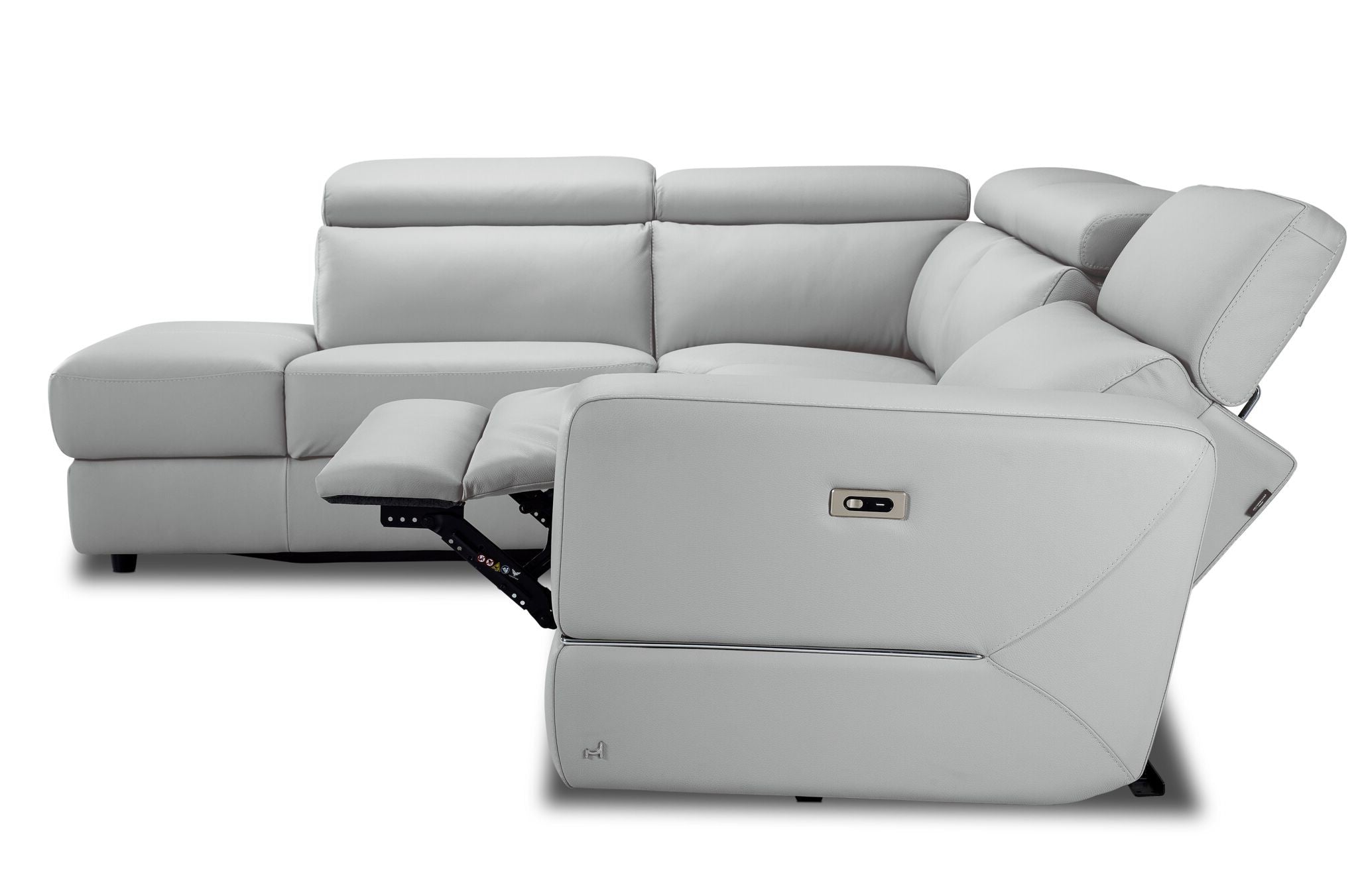 Bianca 3-Piece Power Sectional with Left Facing Chaise - White