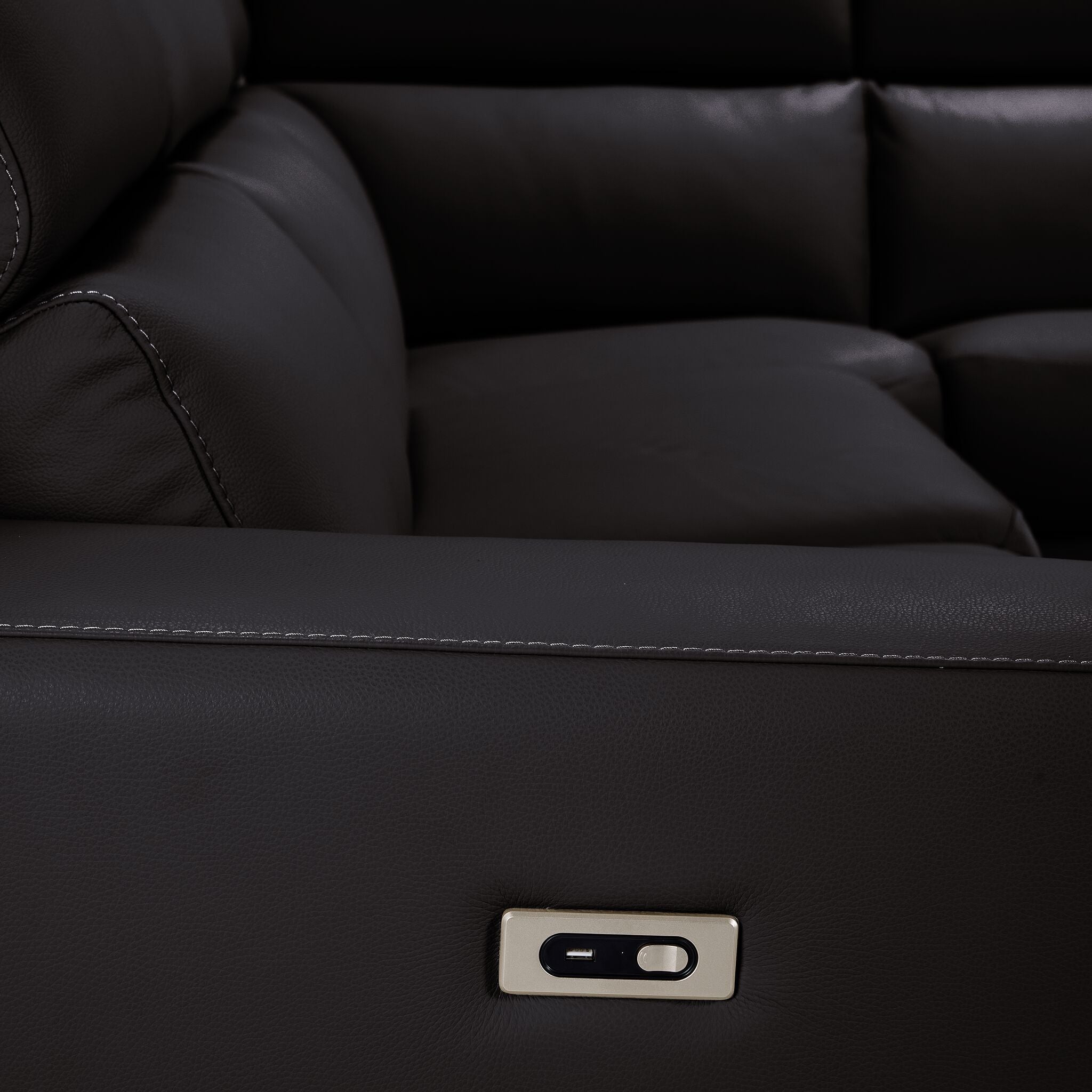 Bianca 3-Piece Power Sectional with Right Facing Chaise - Chocolate