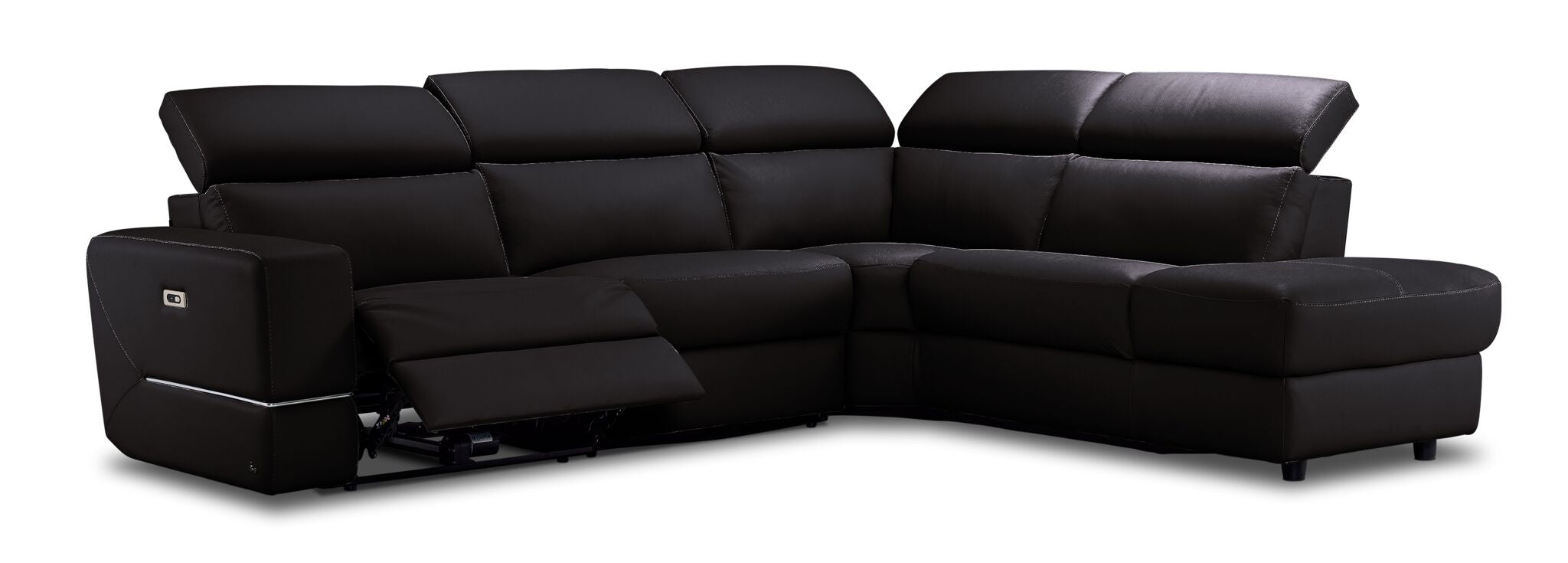 Bianca 3-Piece Power Sectional with Right Facing Chaise - Chocolate