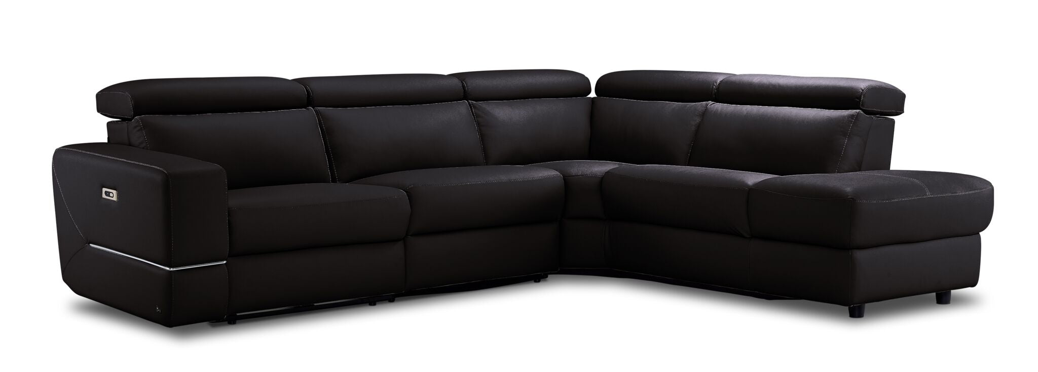 Bianca 3-Piece Power Sectional with Right Facing Chaise - Chocolate