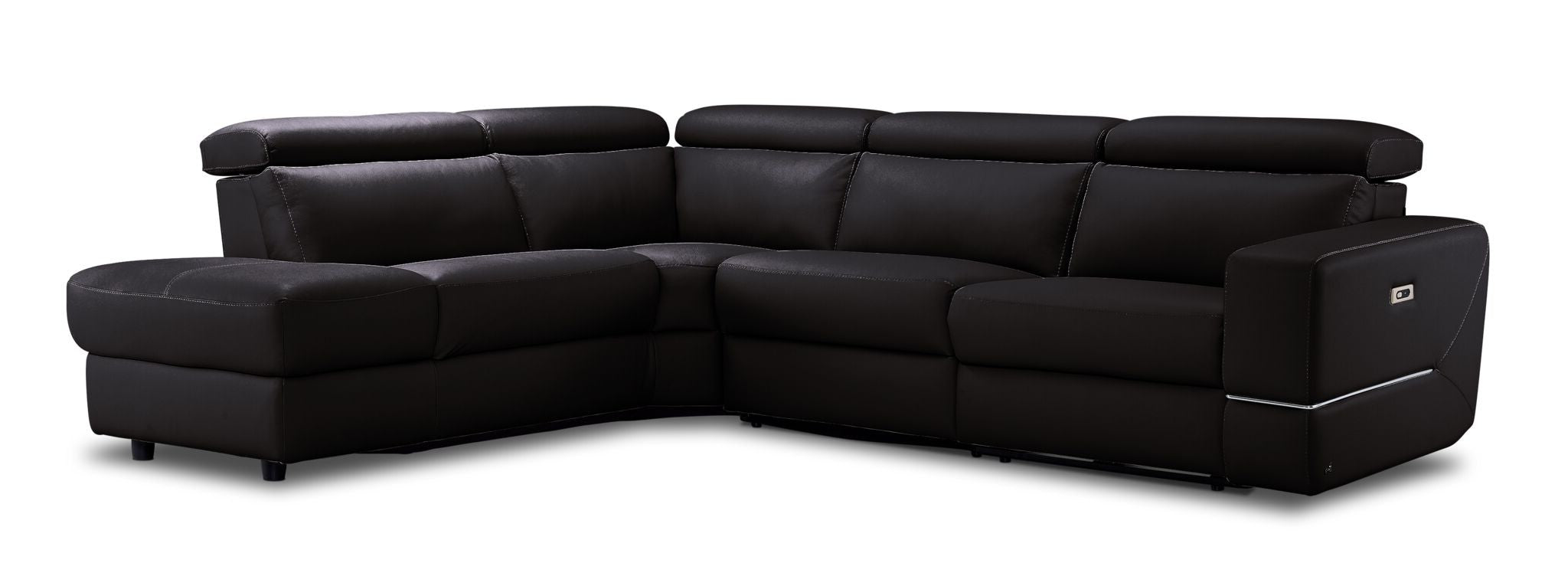 Bianca 3-Piece Power Sectional with Left Facing Chaise - Chocolate