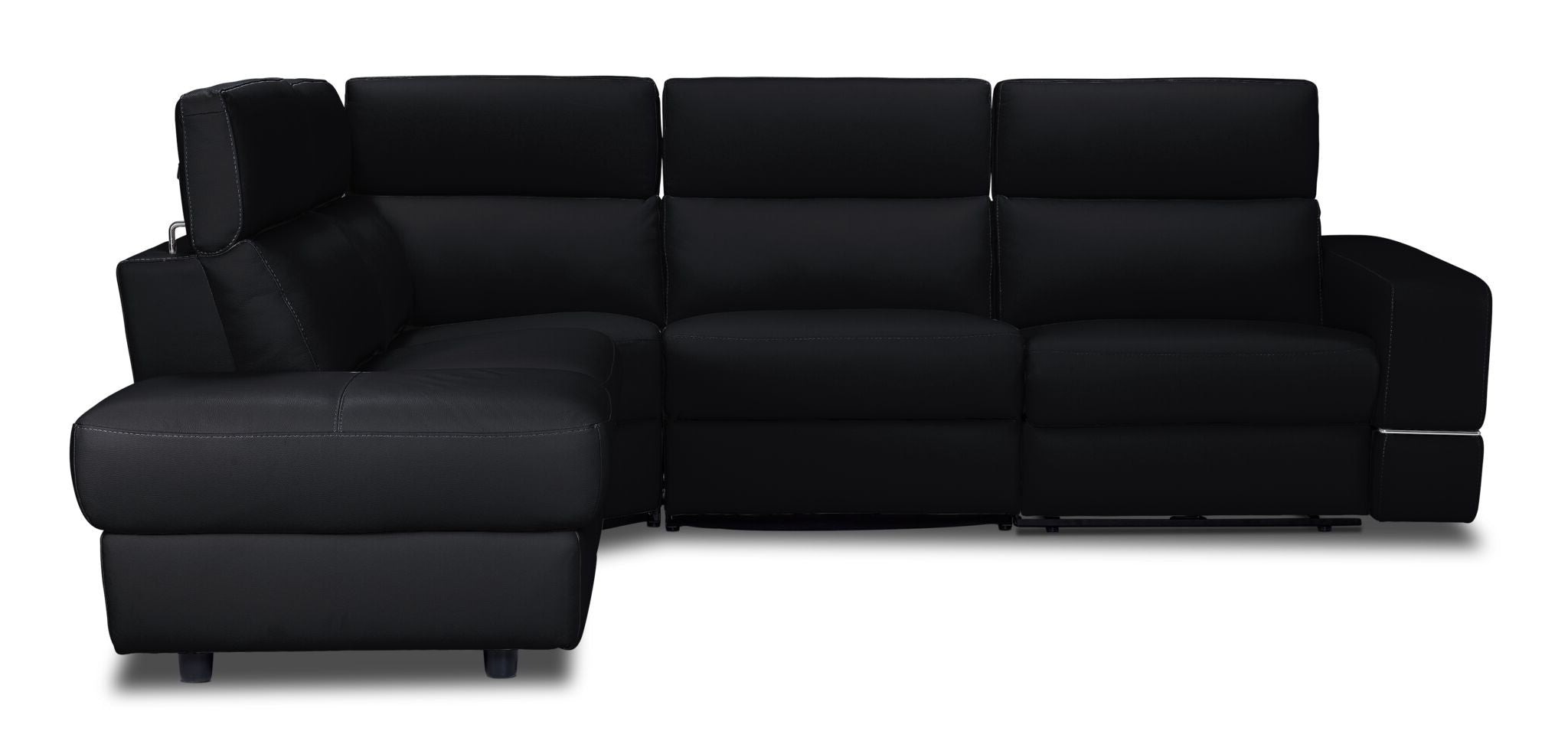 Bianca 3-Piece Power Sectional with Left Facing Chaise - Black