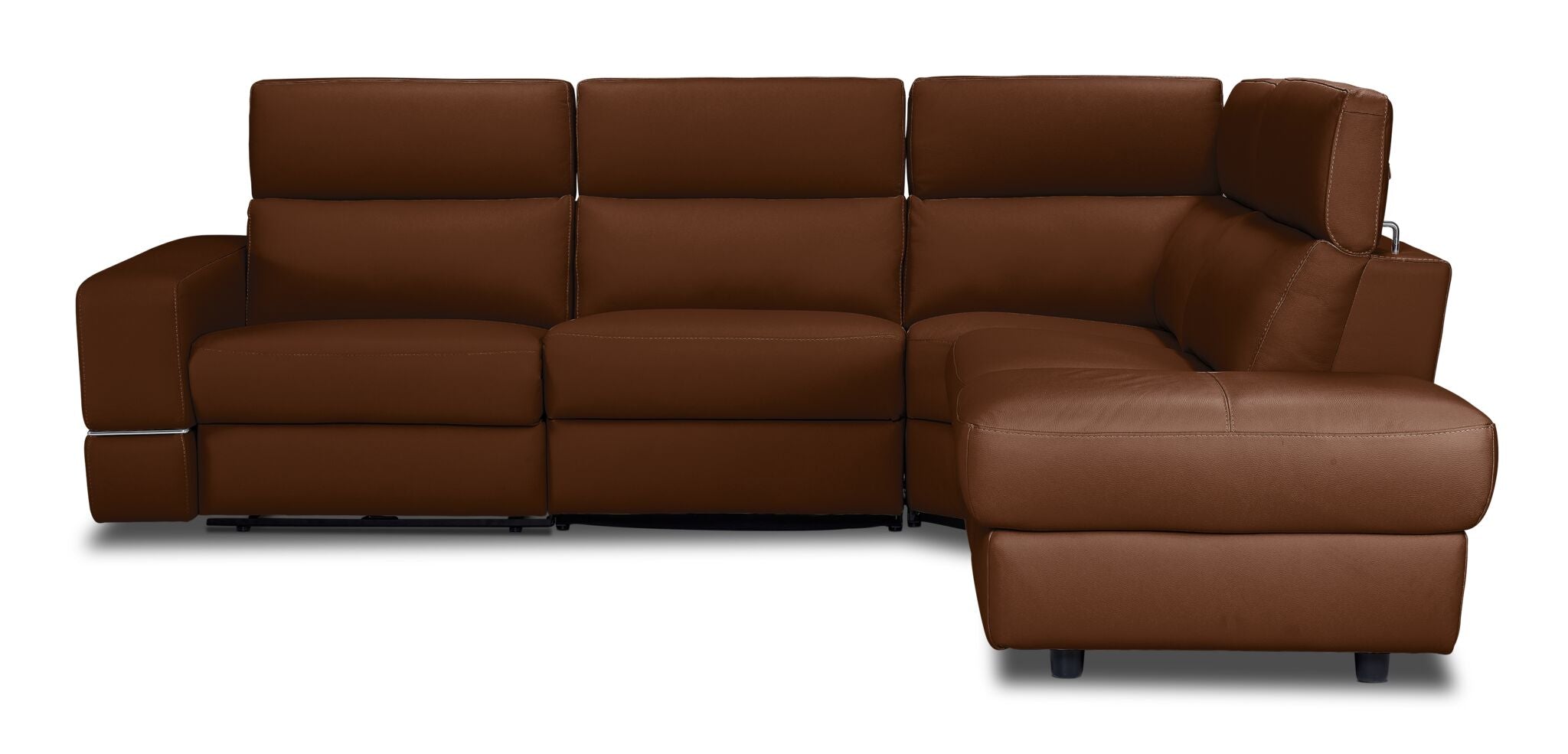 Bianca 3-Piece Power Sectional with Right Facing Chaise - Cognac