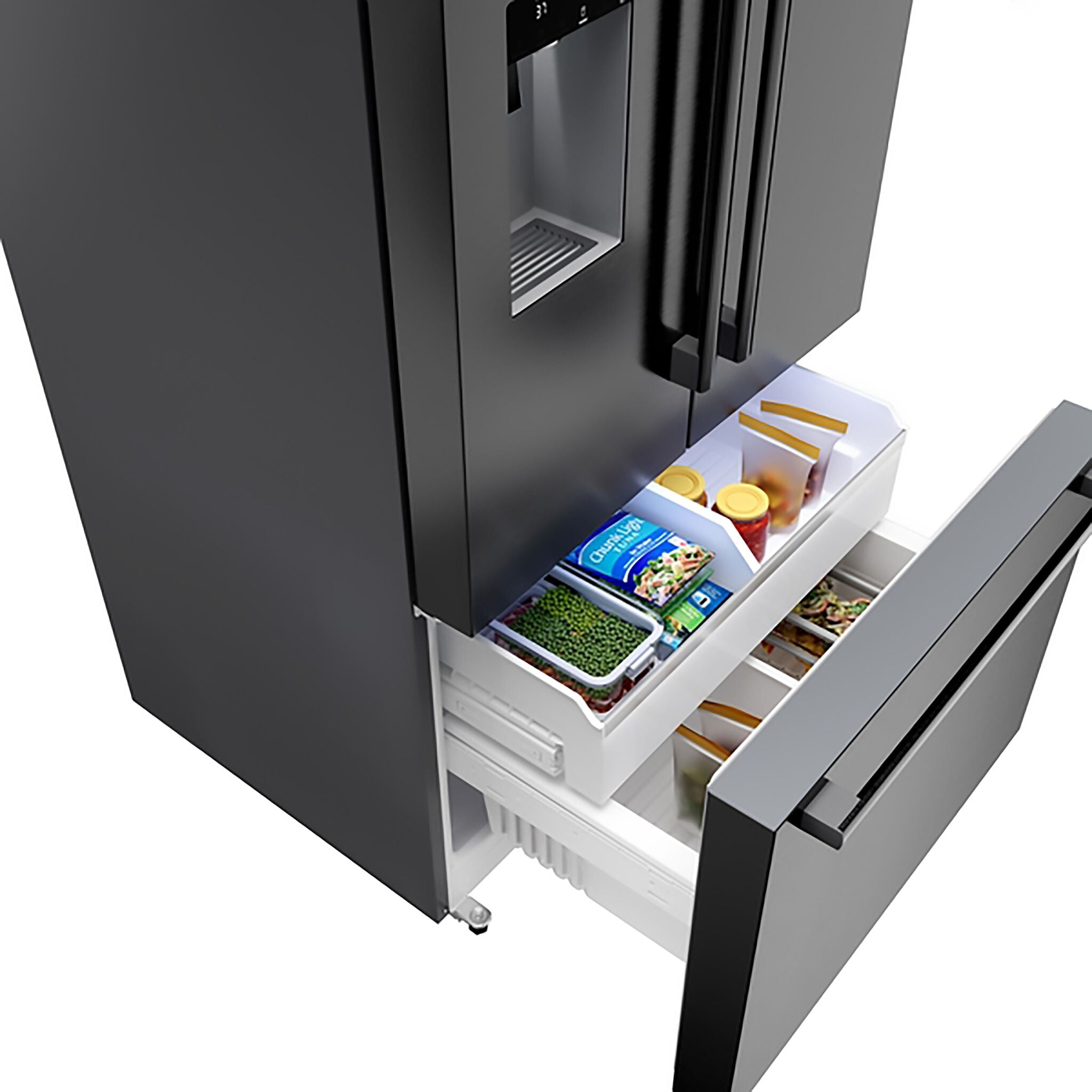 Bosch 500 Series 36" 26 Cu. Ft. Fingerprint Resistant Brushed Black Steel French Door Refrigerator - B36FD52SNB