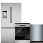 Bosch Stainless Steel Kitchen Package with Refrigerator, Electric Range & Built-In Dishwasher